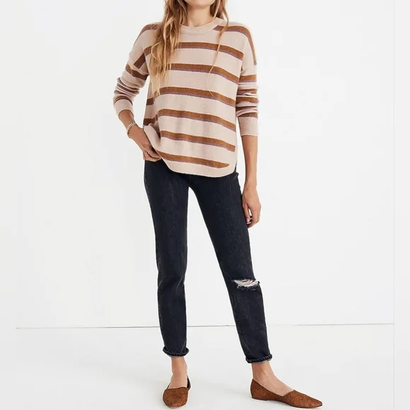 Madewell Westlake Striped Pullover Sweater Womens Small Multi Coziest Yarn Comfy - Picture 2 of 11
